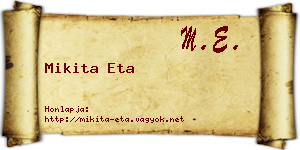 Mikita Eta névjegykártya